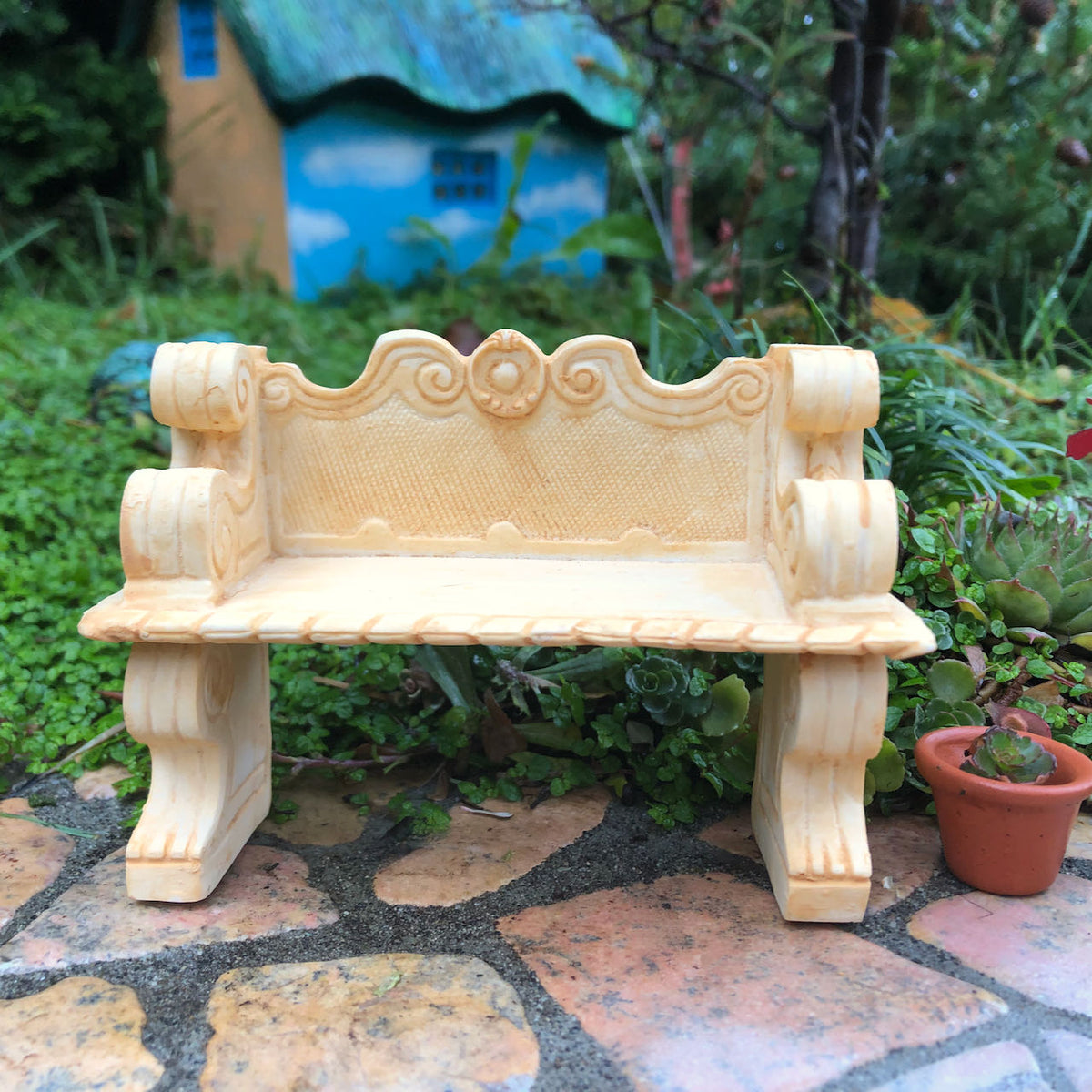 Miniature garden cheap bench