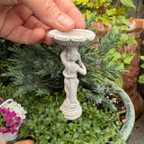 Miniature Boy Birdbath, Faux Stone, Staked