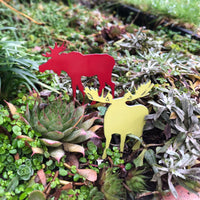 Christmas Moose Pair, Garden Art Metal Silhouettes, Set of Two