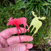Christmas Moose Pair, Garden Art Metal Silhouettes, Set of Two