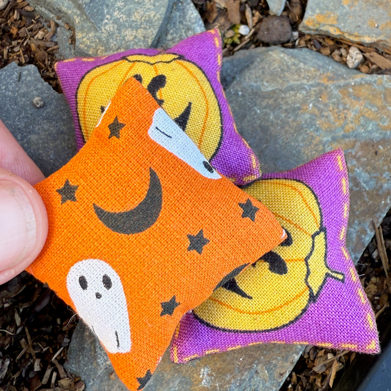 Mini Halloween Patio Cushions Set of 3 - Ghosts & Jack-o-Lanterns