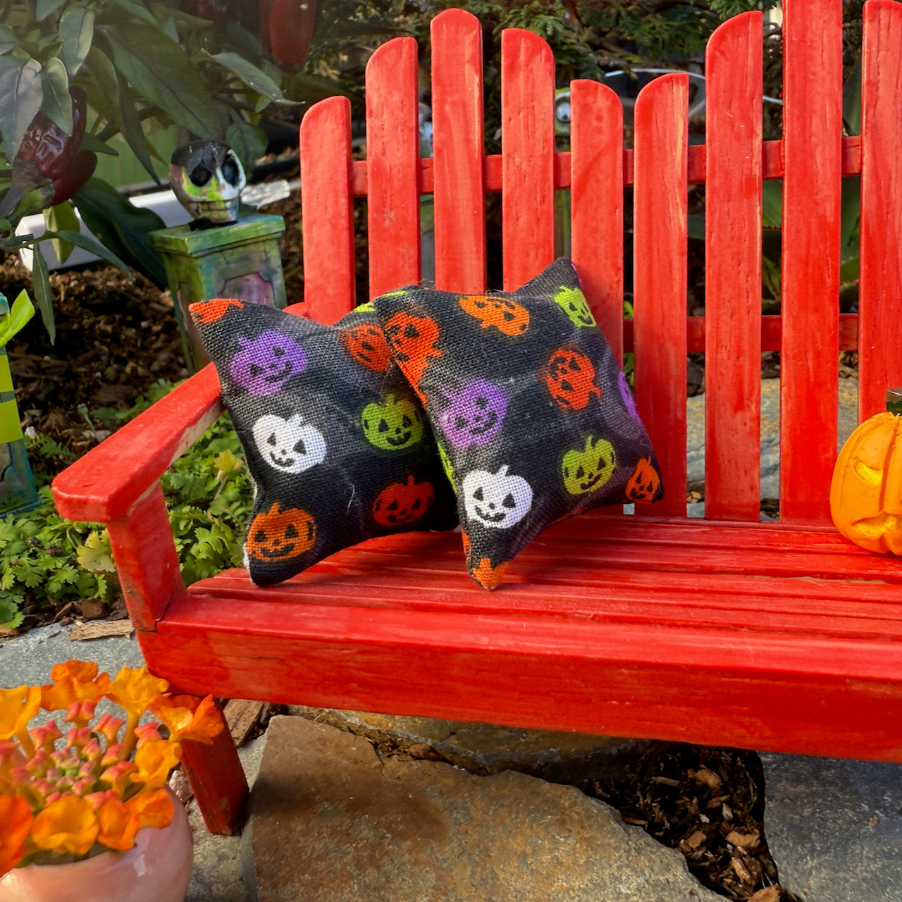 Mini Halloween Cushions Set of 2 - Pumpkins!