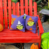 Mini Halloween Cushions Set of 2 - Witchy Witches