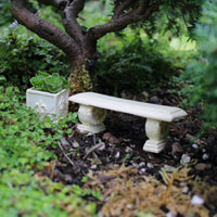 Miniature Garden Ivory Stone Bench