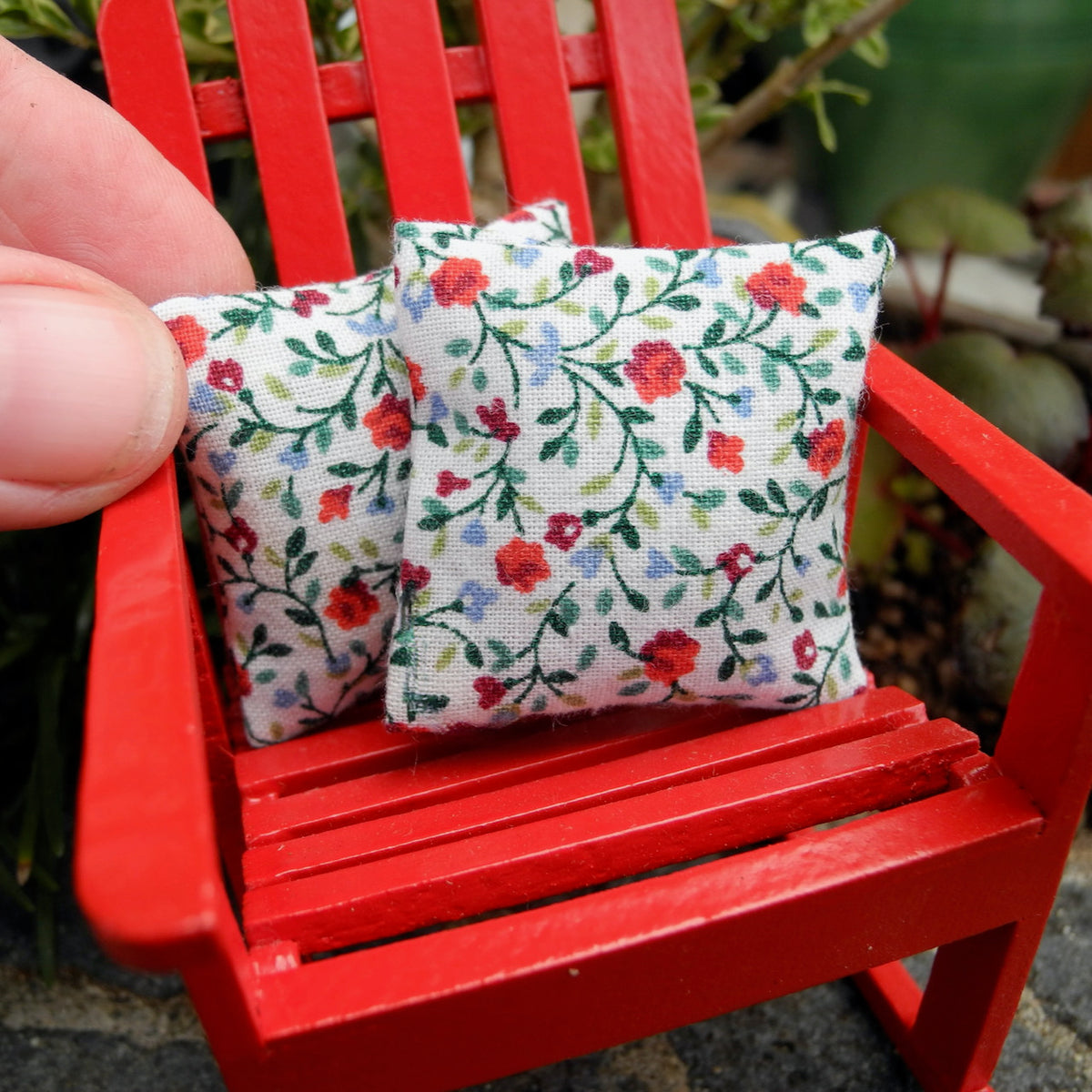 Mini Patio Cushions Set of 2 - Chintz Rose