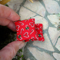 Mini Christmas Patio Cushions Set of 2 - Candy Canes