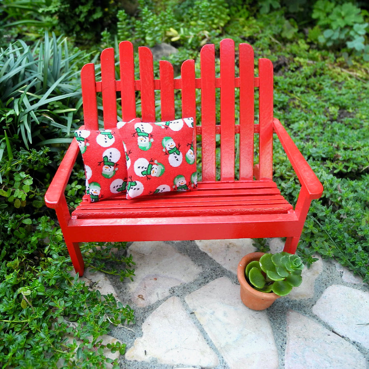 Mini Christmas Patio Cushions Set of 2 - Snowman