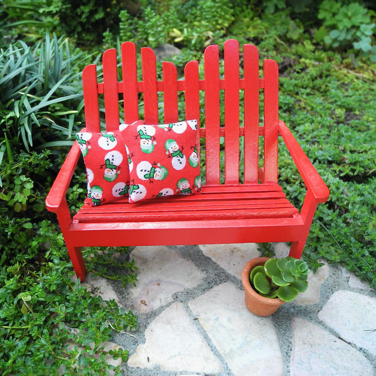 Mini Christmas Patio Cushions Set of 2 - Snowman