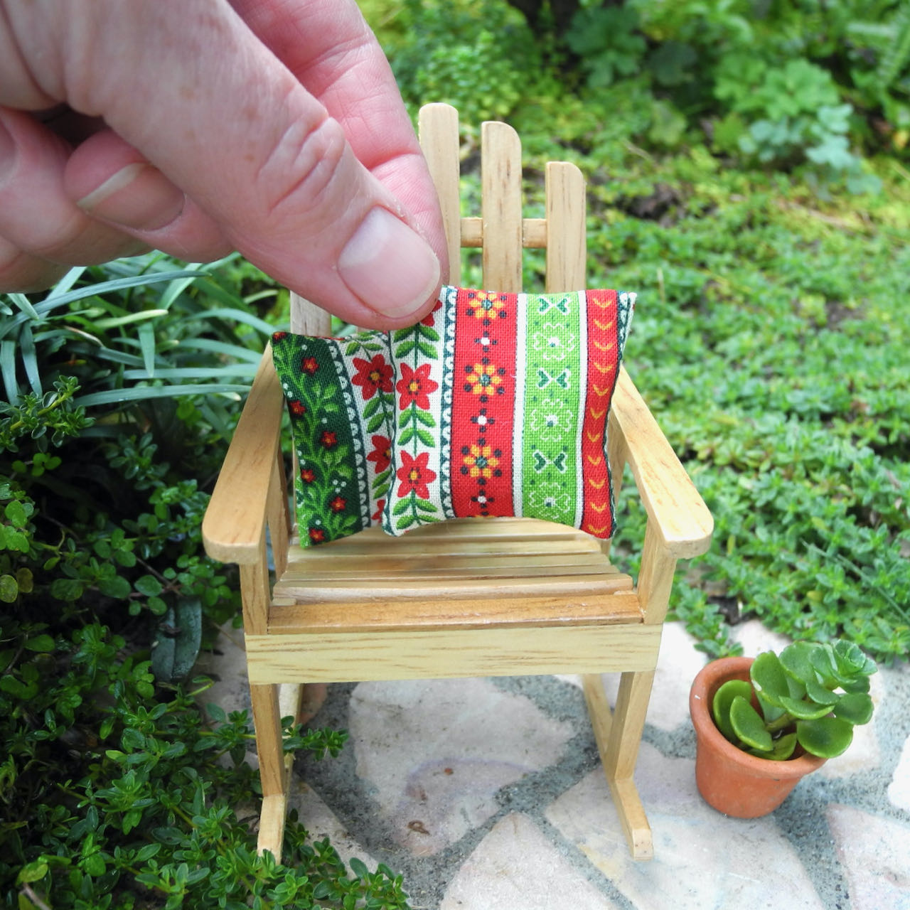 Mini Christmas Patio Cushions Set of 2 - Holiday Stripes