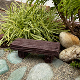 Tiny Wood Garden Bench, Staked - Brown