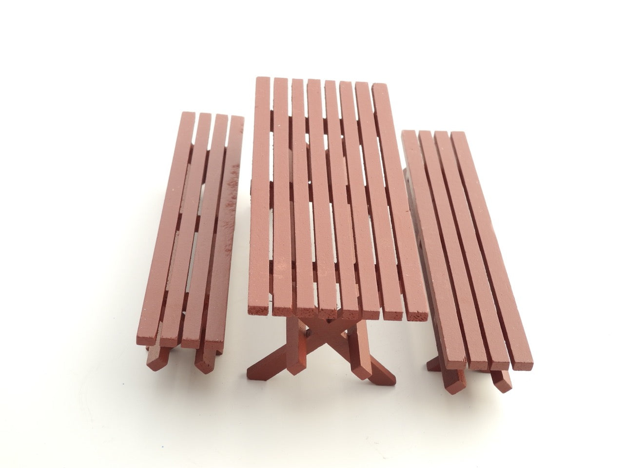 Miniature Wood Picnic Bench Set of 3
