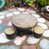 Miniature Stump Table and Chairs