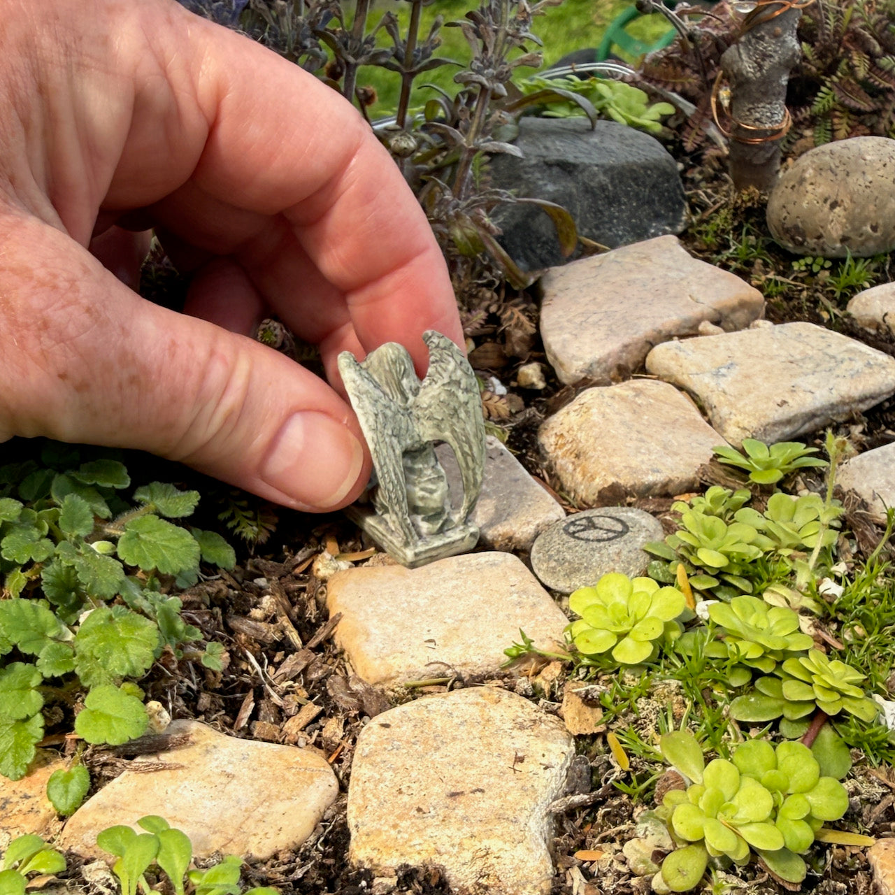 Praying Angel, Faux Stone, Staked