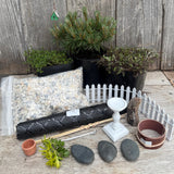 Complete Miniature Garden Kit with Slowmound Mugo Pine Shipping Included!