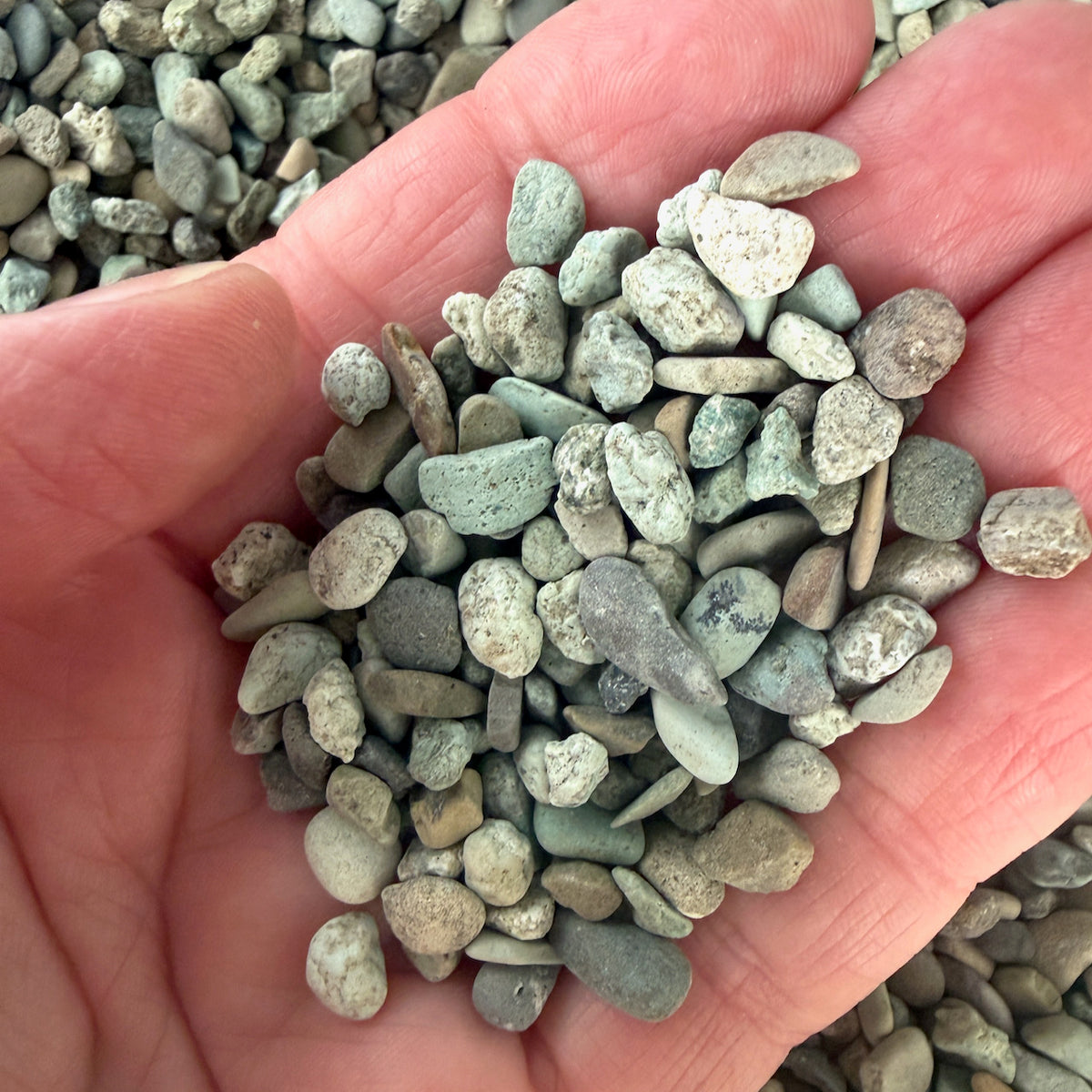 Mini Garden Pebbles, Small Sea Green, Tumbled Stone