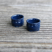 Mini Round Blue Pots Set of 2