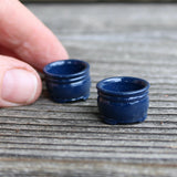 Mini Round Blue Pots Set of 2