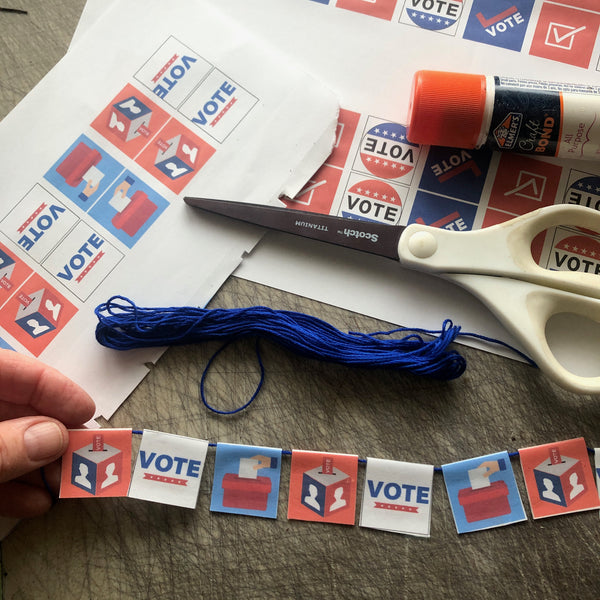 Miniature Vote Banners, 3 Styles, PDF Printable