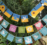 Miniature Peace Flag Banner, Instant Download, 100% Proceeds Donated