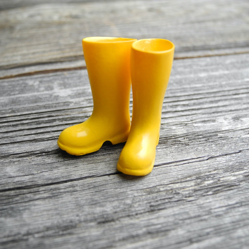 Miniature Yellow Garden Boots