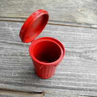 Miniature Red Garbage Pail with Lid