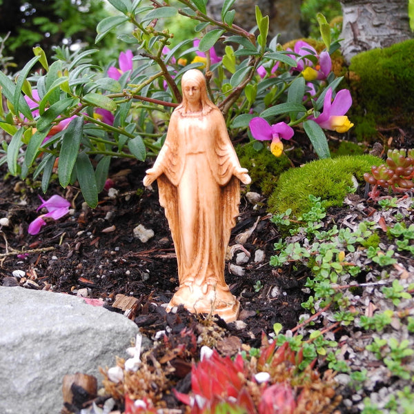 Mary Our Lady of Grace, Staked, Faux Wood, Small