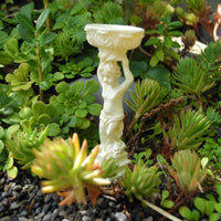 Miniature Birdbath Boy Holding Bowl, Staked