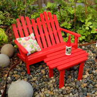 Adirondack Garden Bench & Table, Red
