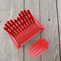 Adirondack Garden Bench & Table, Red