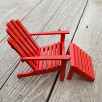 Adirondack Garden Chair with Footrest, Red