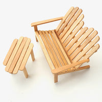 Miniature Adirondack Bench & Table