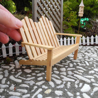 Adirondack Garden Bench, Oak Finish