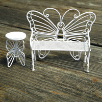 Miniature Butterfly Bench & Table
