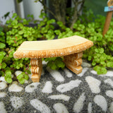 Small Curved Garden Bench, Stake Included, TAN