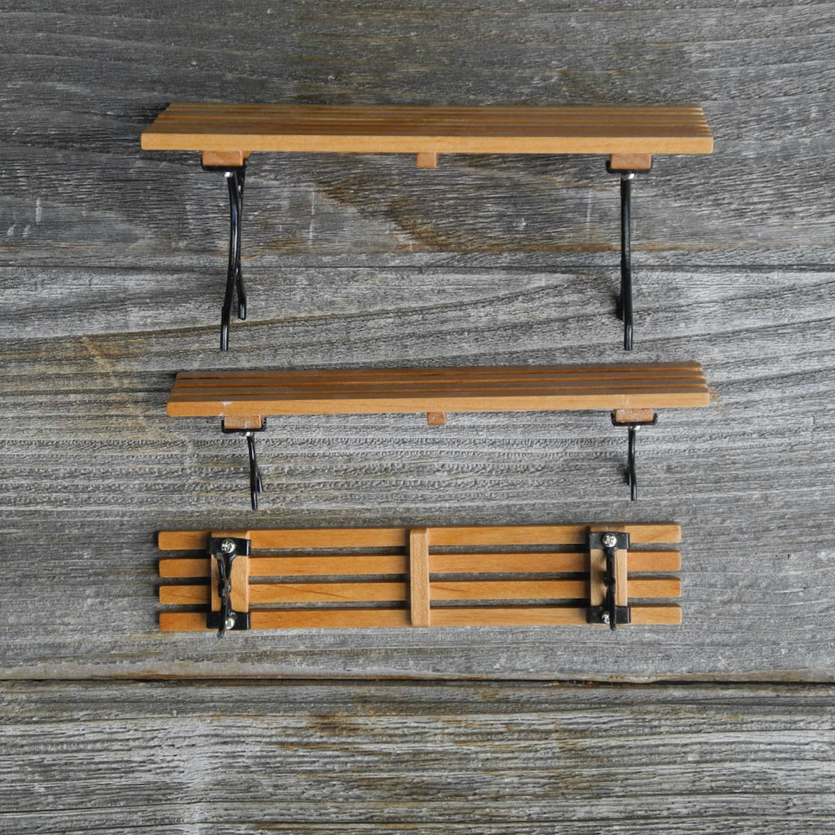 Miniature Picnic Bench, Metal Legs