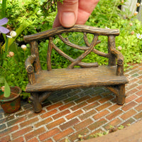 Miniature Faux Bois Twig Bench