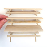 Miniature Wood Picnic Bench Set of 3