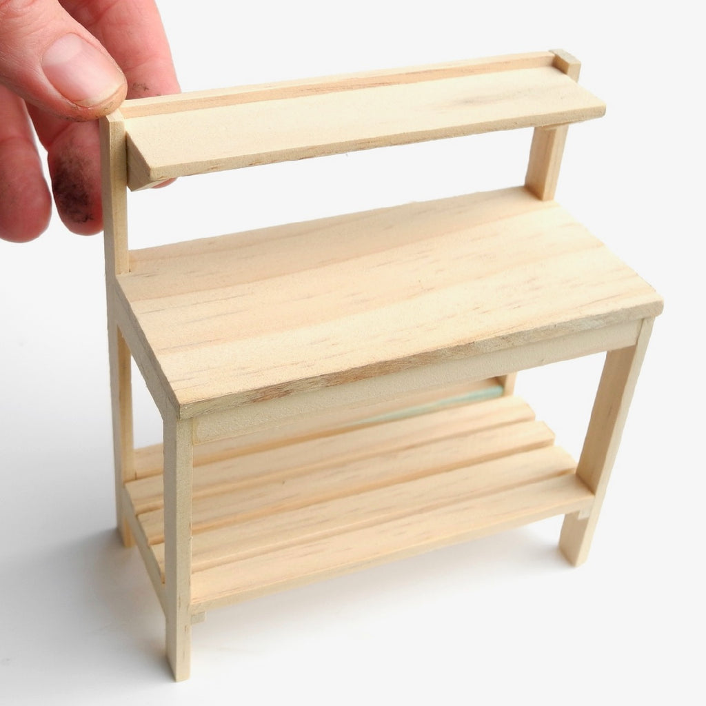 Miniature Garden Potting Bench for Dollhouse Garden or Fairy Garden