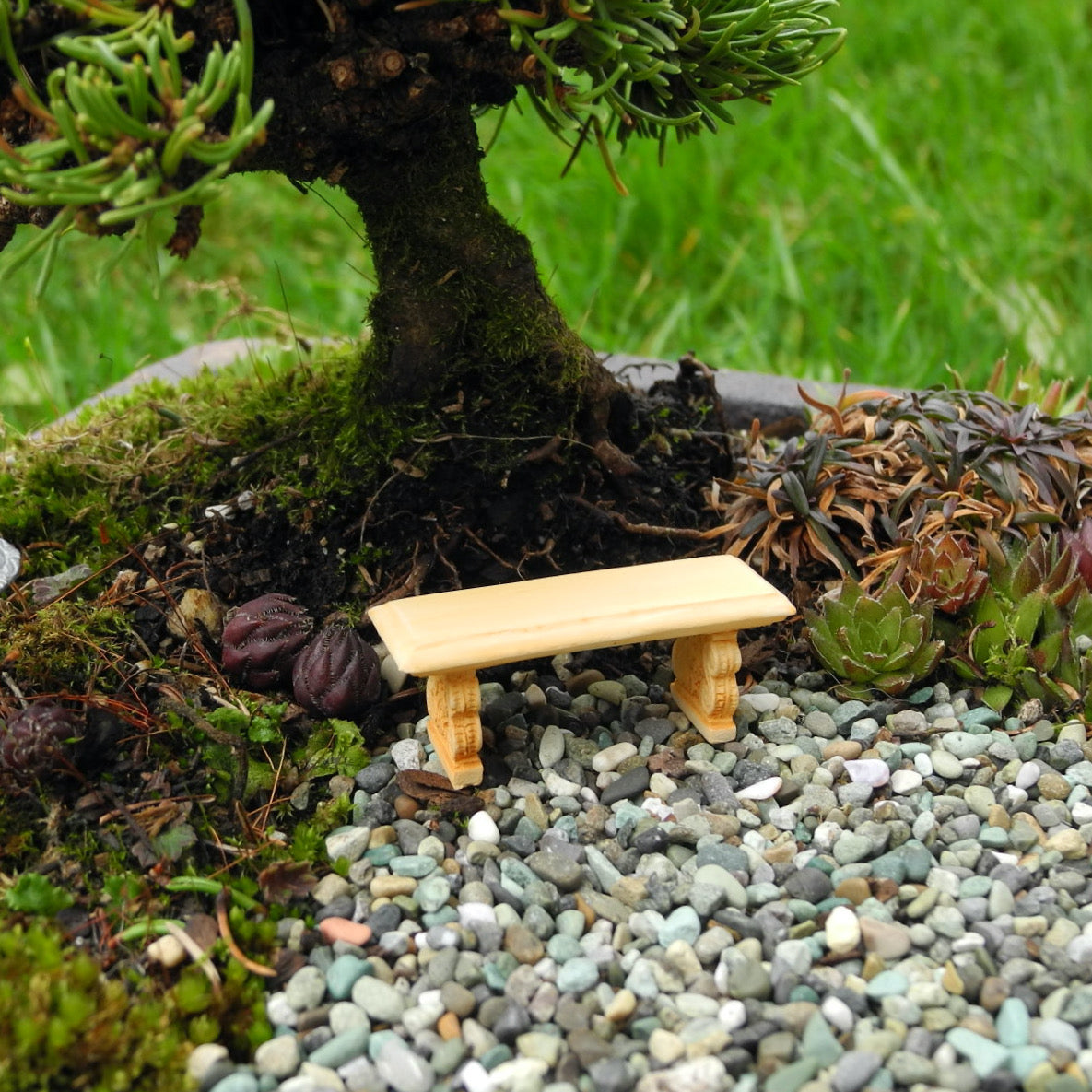 Tiny Stone Bench, Tan