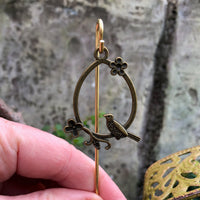 Hanging Garden Ornament with Bird, Shepherd's Hook