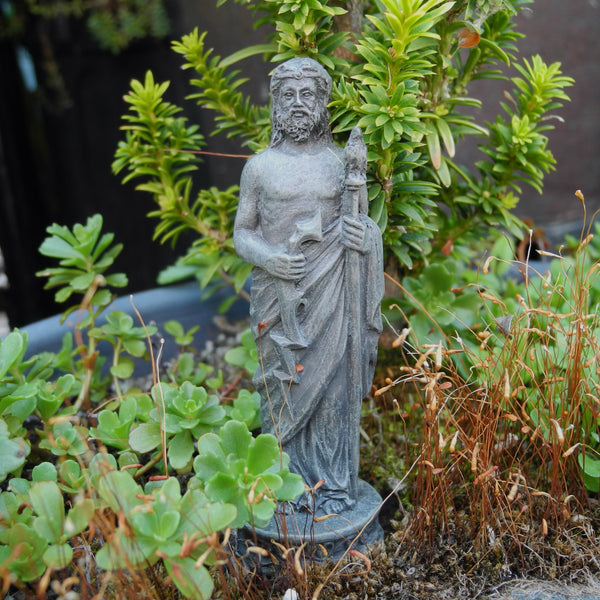Miniature Garden Zeus Sculpture, Faux Stone