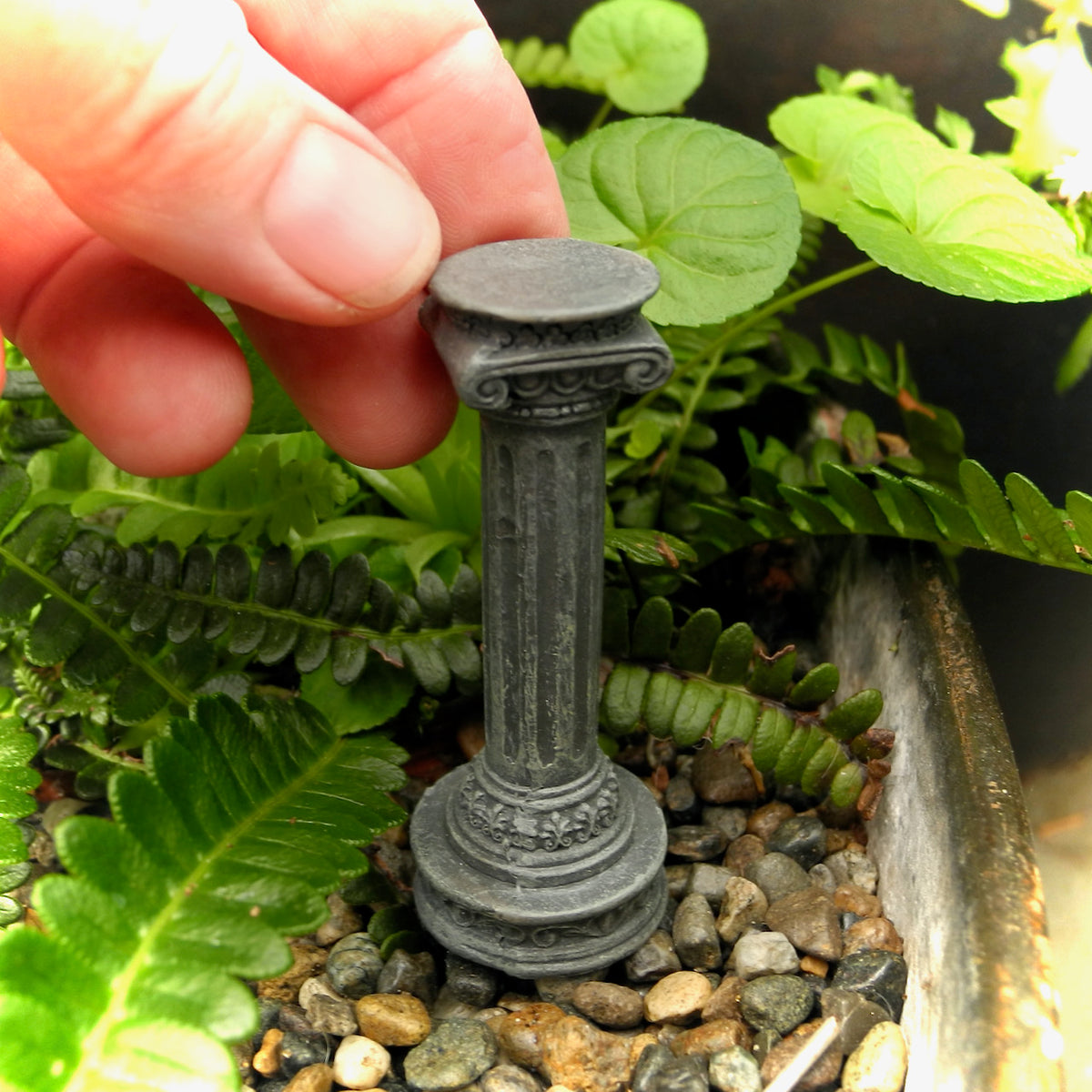 Miniature Roman Pedestal, Faux Stone