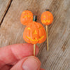 Miniature Staked Pumpkins #1, Set of 3