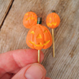 Miniature Staked Pumpkins #1, Set of 3