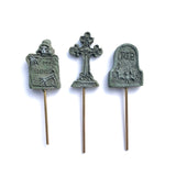 Mini Halloween Tombstones #1, STAKED, Set of 3