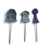 Mini Halloween Tombstones with Celtic Cross - Set of 3