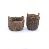 Wicker Baskets in Resin, Set of 2