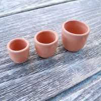 Terra Cotta Cylinder Pots, Set of 3