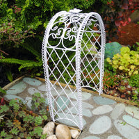 Mini Garden Arbor, White, Metal