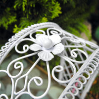 Mini Garden Arbor, White, Metal